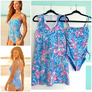 Lilly Pulitzer Size 6 Lorenda Bahamian rhapsody swimsuit & XS Johana coverup